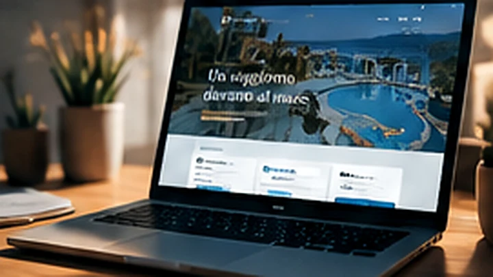 Laptop con pagina web in anteprima, visual di concept per web design