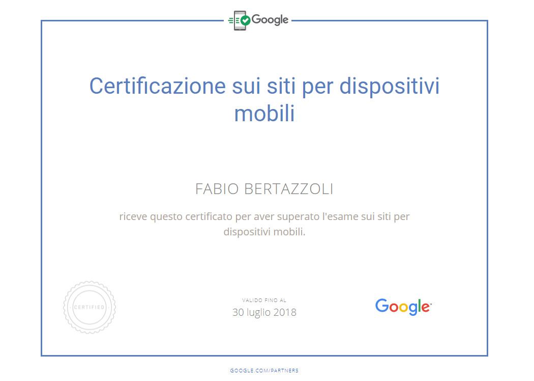 Certificazione Google